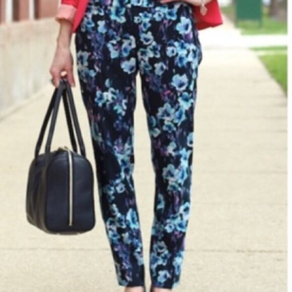 Ann Taylor Floral Pants Straight Leg